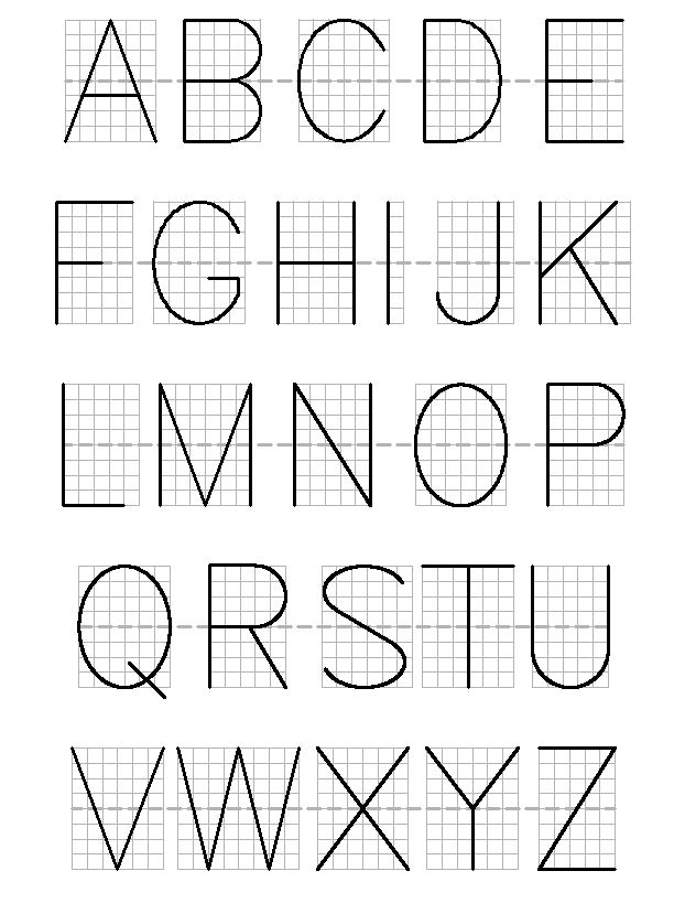 letters on grid paper font type