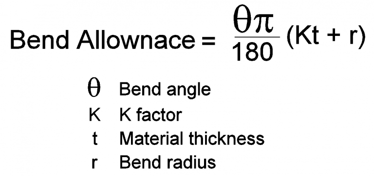 calculate bend allowance on 38 matweial
